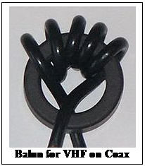 Text Box:  
Balun for VHF on Coax
