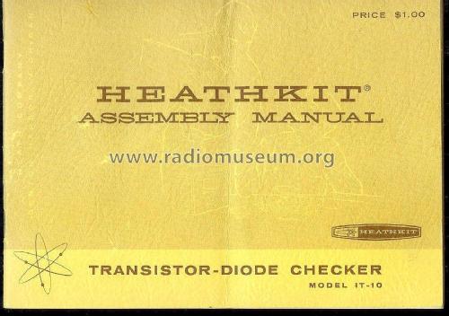 Transistor Checker IT-10; Heathkit Brand, (ID = 1810491) Ausrüstung