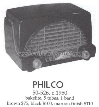 50-526 ; Philco, Philadelphia (ID = 1459110) Radio
