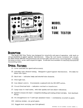 Tube Tester 628; EICO Electronic (ID = 2942166) Ausrüstung