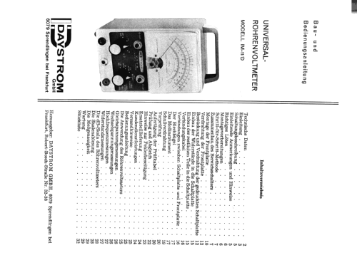 Vacuum Tube Voltmeter IM-11/D; Heathkit Brand, (ID = 1318024) Ausrüstung