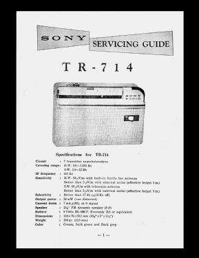 TR-714; Sony Corporation; (ID = 2762120) Radio