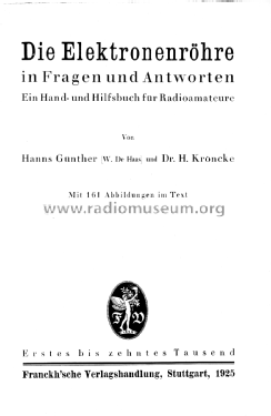 Die Elektronenröhre In Fragen Und Antworten | Radiomuseum.org