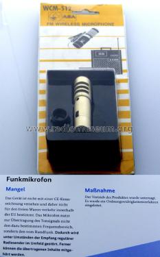 FM Wireless Microphone WCM-512; ABA brand (ID = 2130570) Micrófono/PU