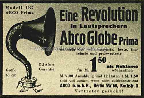 Globe Prima ; Abco GmbH, Berlin (ID = 228584) Altavoz-Au