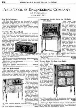 Combination Writing Desk and Six-Tube Atec Radio ; Able Tool & (ID = 1302773) Radio