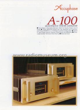 A-100; Accuphase Laboratory (ID = 1772533) Ampl/Mixer