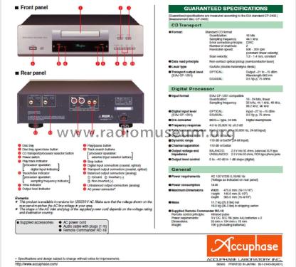 MDS Compact Disc Player DP-57; Accuphase Laboratory (ID = 2083235) R-Player