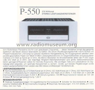 P-550; Accuphase Laboratory (ID = 699006) Ampl/Mixer