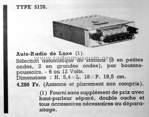 5170; ACEC, Ateliers de (ID = 2985494) Car Radio