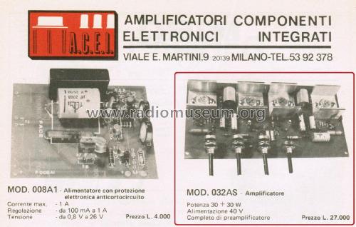 Amplificatore Stereo 032AS; ACEI A.C.E.I., (ID = 2831060) Ampl/Mixer