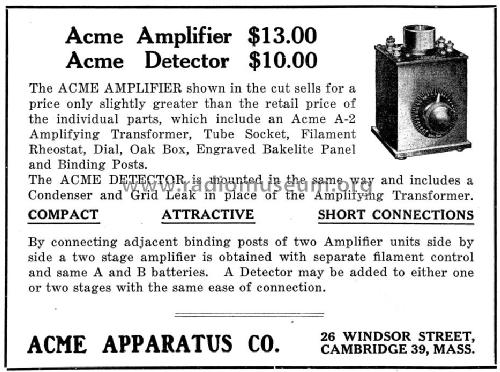 Acme Detector Type Y-1; Acme Apparatus Co.; (ID = 1006528) mod-pre26