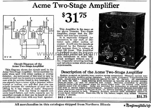 Two-Stage Audio Amplifier DY-10; Acme Apparatus Co.; (ID = 951554) Ampl/Mixer
