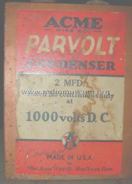 Condenser Parvolt 2 MFD; Acme Wire Radio (ID = 1816325) Radio part