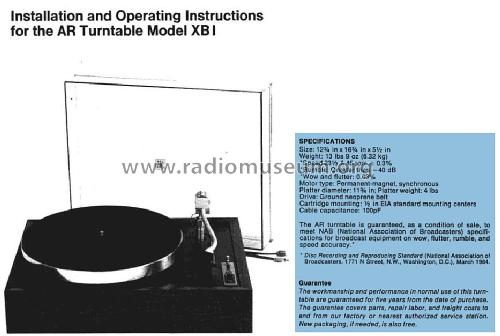 XB1; Acoustic Research (ID = 1750638) R-Player