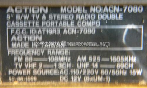 5' B/W TV & Stereo Radio Double ACN-7080; Action Electronics (ID = 1338954) TV Radio