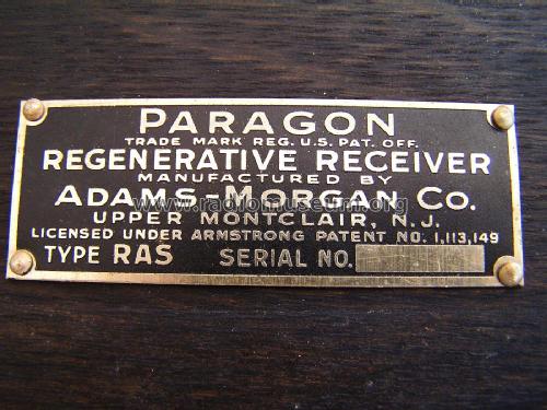 Paragon RAS ; Adams-Morgan Co. (ID = 2613040) Radio