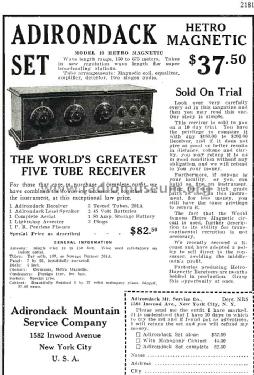 Hetro Magnetic Model 10; Adirondack Mountain (ID = 1544783) Radio