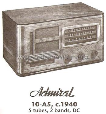 10-A5 Ch= A5; Admiral brand (ID = 1686216) Radio