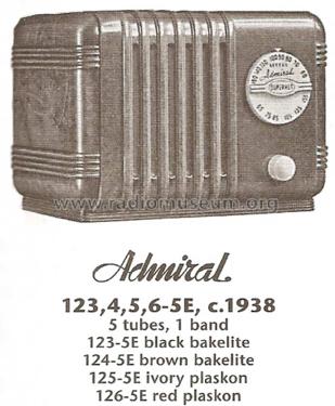 123-5E Ch= 5E; Admiral brand (ID = 1682827) Radio