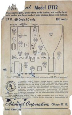 17T11 ; Admiral brand (ID = 2147337) Fernseh-E