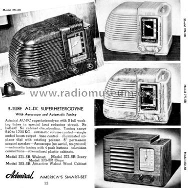 353-5R Walnut Wood ; Admiral brand (ID = 1097025) Radio