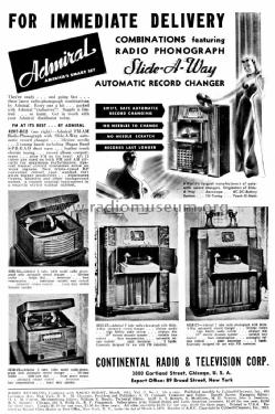 4218-C7 Radio Admiral brand Continental Radio & Television Co ...