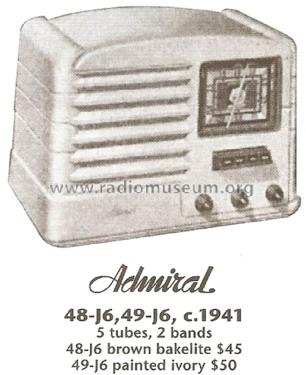 48-J6 Ch= J6; Admiral brand (ID = 1681537) Radio