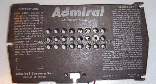 4L20A Ch= 4L2A; Admiral brand (ID = 1939399) Radio