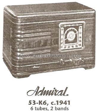 53-K6 Ch= K6; Admiral brand (ID = 1681559) Radio