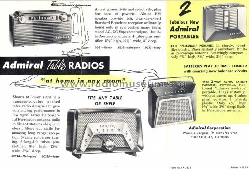 6C23A Ch= 6C2A; Admiral brand (ID = 1102416) Radio