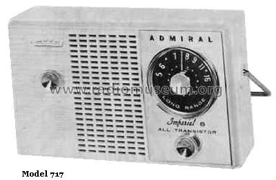 717 Imperial 8 All Transistor Ch= 8T1; Admiral brand (ID = 251140) Radio