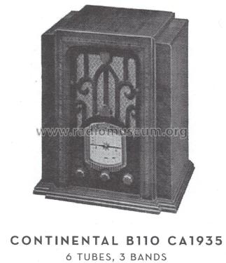 Continental B110 ; Admiral brand (ID = 1600602) Radio