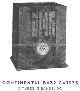 Continental B632 ; Admiral brand (ID = 1600618) Radio