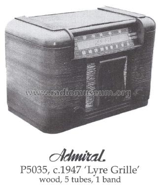 P5035 'Lyre Grille' ; Admiral brand (ID = 1384467) Radio