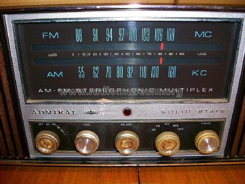 Solid State AM-FM Stereophonic Multiplex Ch= 20F5; Admiral brand (ID = 1482585) Radio