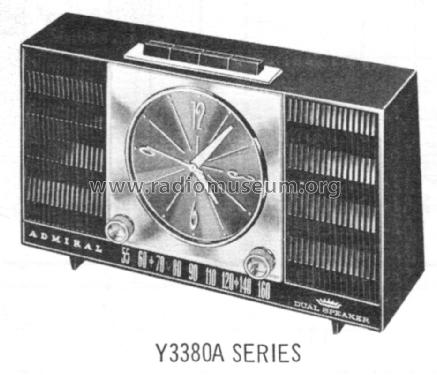 Y3381A Clock Radio Ch= 5D6F; Admiral brand (ID = 1540986) Radio