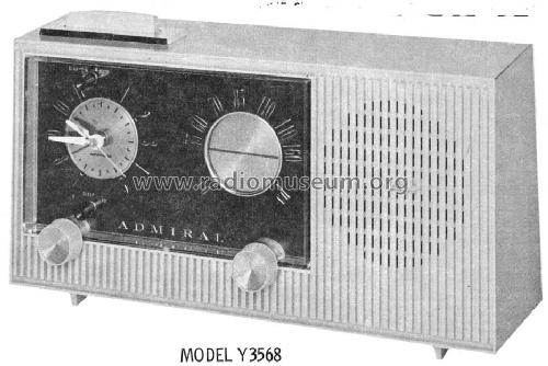 Y3383A Clock Radio Ch= 5D6F; Admiral brand (ID = 483314) Radio