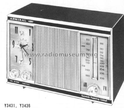 Y3431 'Maestro' Clock Radio Ch= 6X3A; Admiral brand (ID = 1480445) Radio