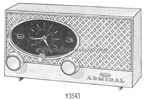 Y3543 Clock Radio Ch= 5D6E; Admiral brand (ID = 1541004) Radio