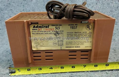 Y837 Ch =5L5; Admiral brand (ID = 3045843) Radio