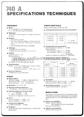 Générateur Synthétiseur - UHF Generator 740A; Adret Électronique; (ID = 1669580) Ausrüstung