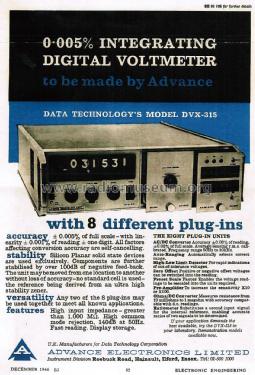 Integrating Digital Voltmeter DVX-315; Advance Electronics (ID = 2782524) Equipment