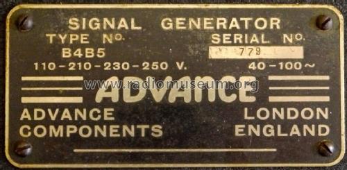 RF Signal generator B4B5; Advance Electronics (ID = 2123292) Ausrüstung