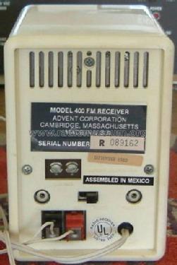 FM Receiver 400; Advent Corporation; (ID = 827427) Radio