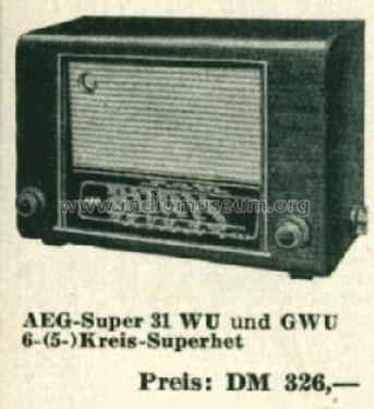 31GWU; AEG Radios Allg. (ID = 514513) Radio