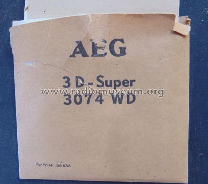 3D-Super 3074WD; AEG Radios Allg. (ID = 2749100) Radio