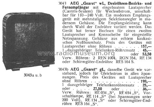 Gearet 31GL ; AEG Radios Allg. (ID = 2493069) Radio