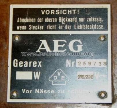 Gearex W; AEG Radios Allg. (ID = 98846) Radio