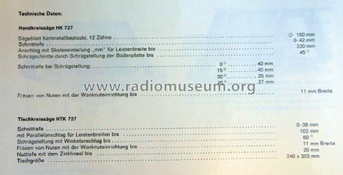 Hand-/Tischkreissäge HTK 727; AEG Radios Allg. (ID = 2955117) Elektrowerkzeuge